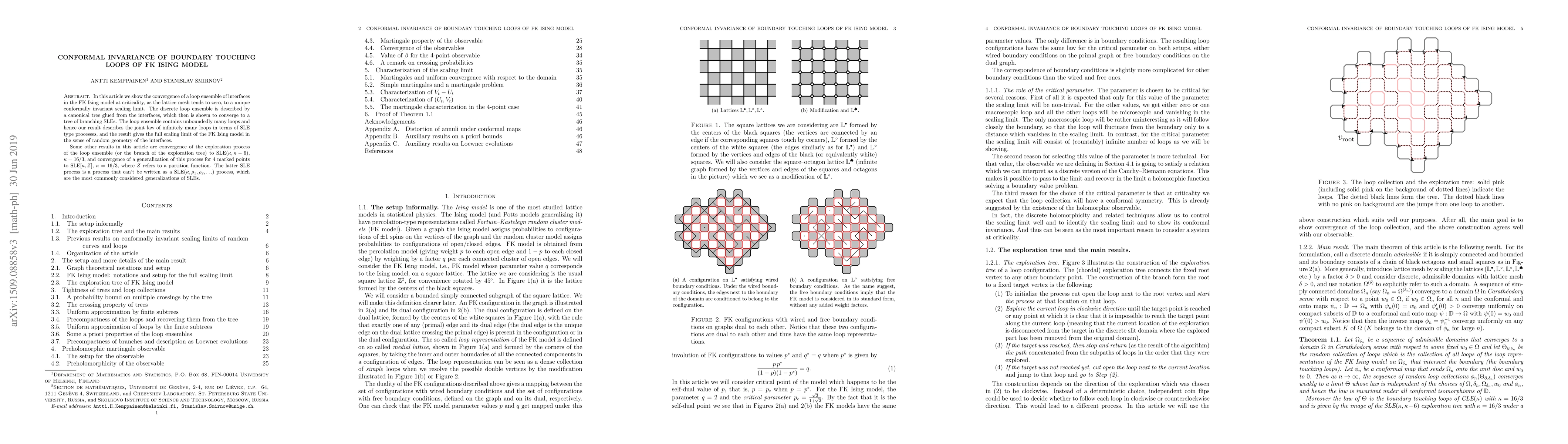 Thumbnail for Conformal invariance of boundary touching loops of FK Ising model