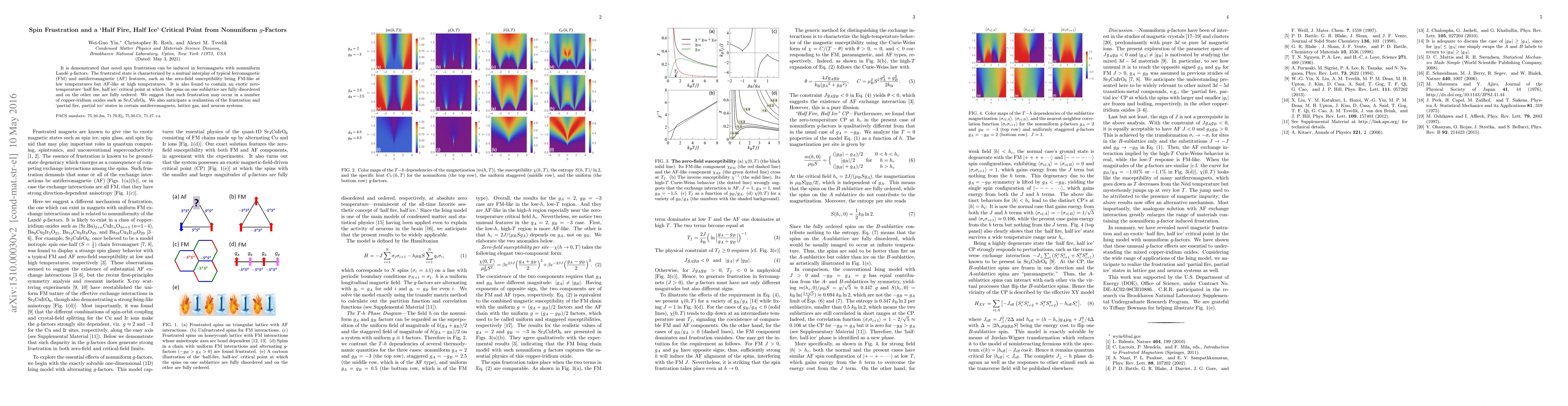 Thumbnail for Spin Frustration and a `Half Fire, Half Ice' Critical Point from
  Nonuniform $g$-Factors