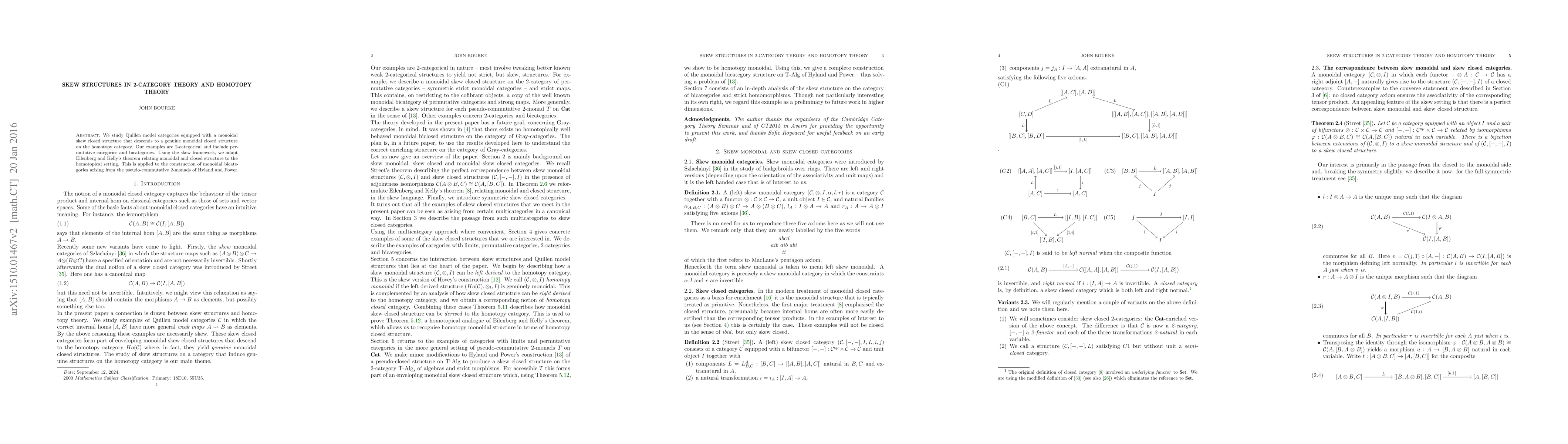 Thumbnail for Skew structures in 2-category theory and homotopy theory
