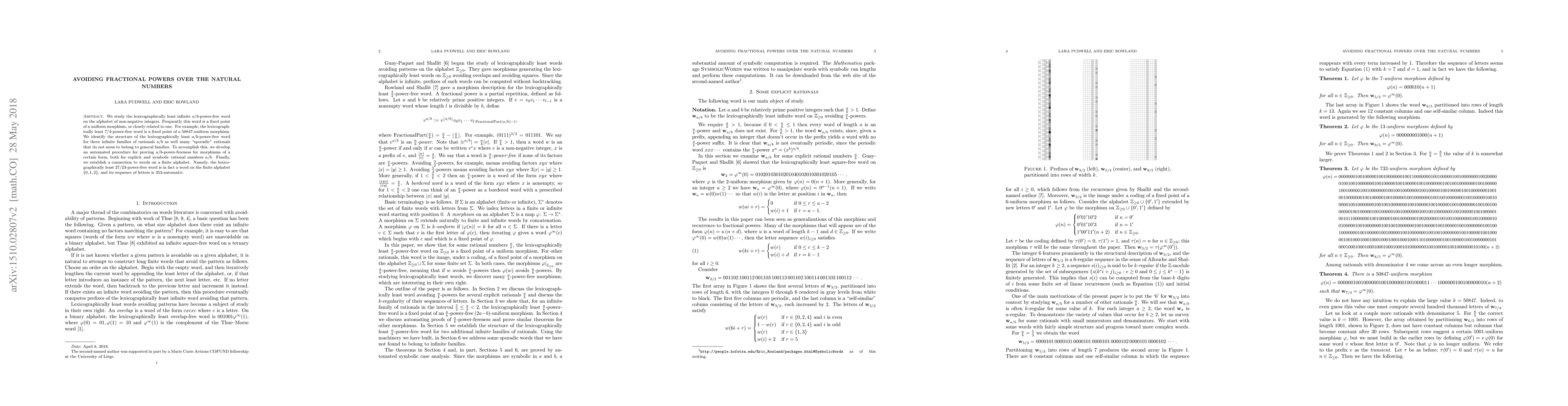 Thumbnail for Avoiding fractional powers over the natural numbers