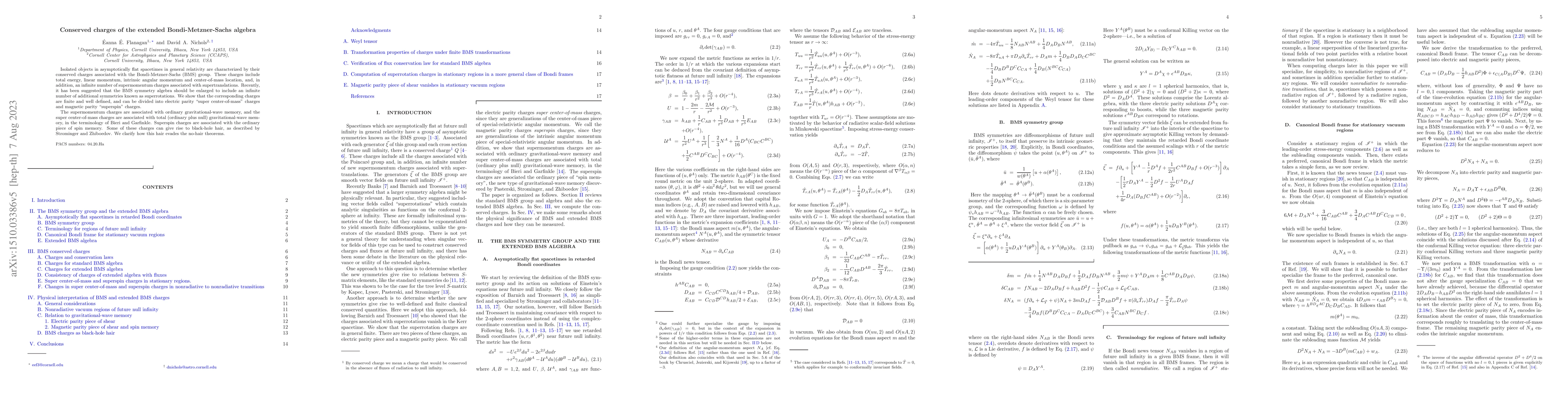Thumbnail for Conserved charges of the extended Bondi-Metzner-Sachs algebra