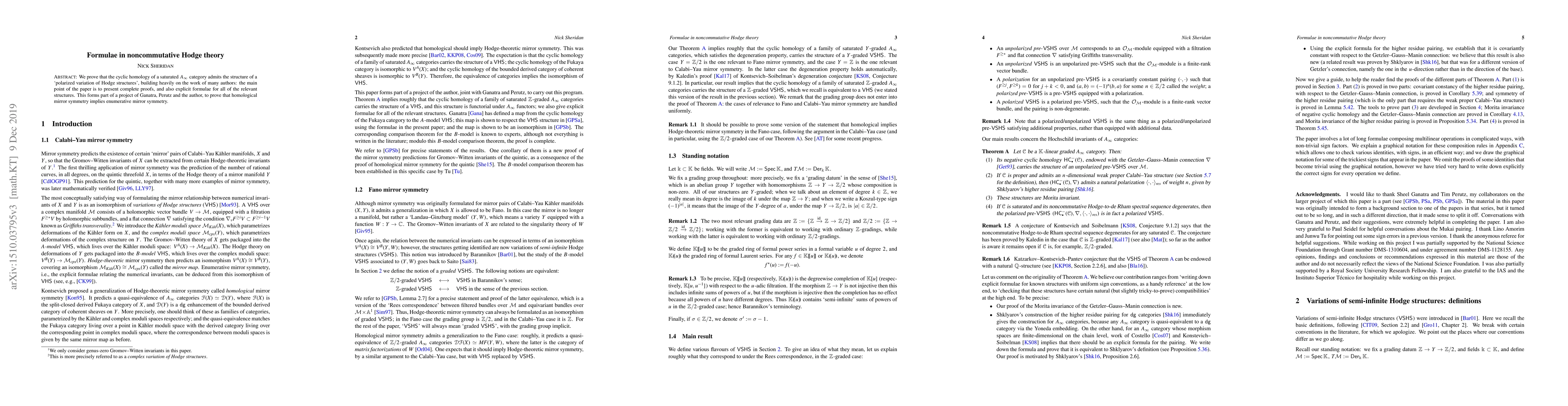 Thumbnail for Formulae in noncommutative Hodge theory