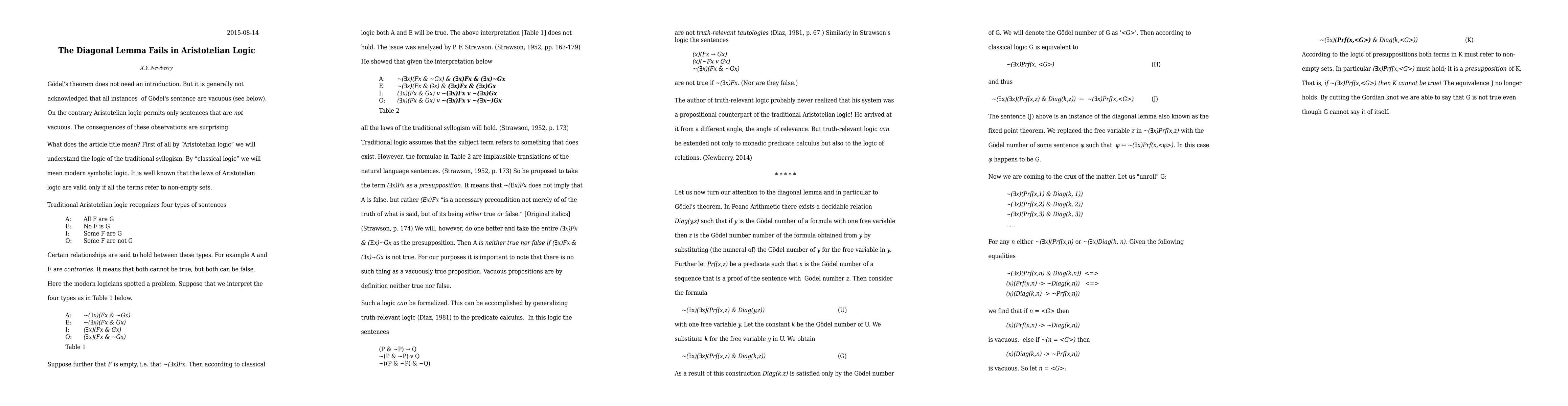 Thumbnail for The Diagonal Lemma Fails in Aristotelian Logic