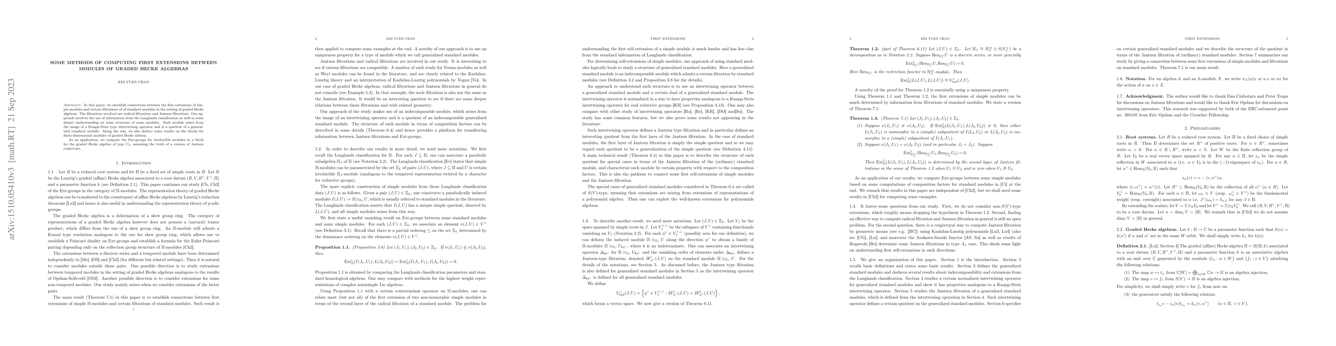 Thumbnail for Some methods of computing first extensions between modules of graded
  Hecke algebras