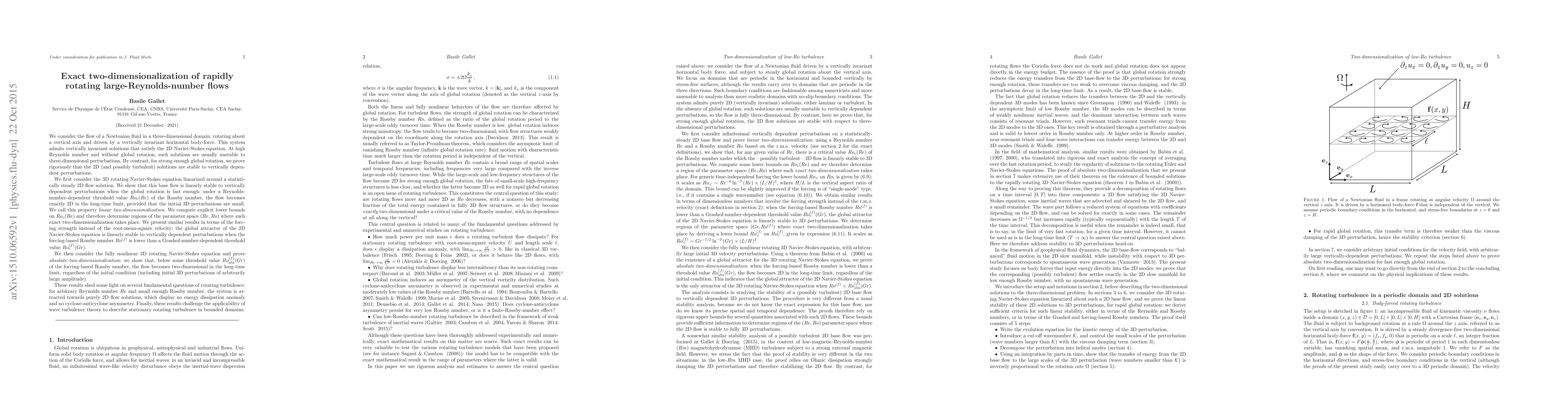 Thumbnail for Exact two-dimensionalization of rapidly rotating large-Reynolds-number
  flows