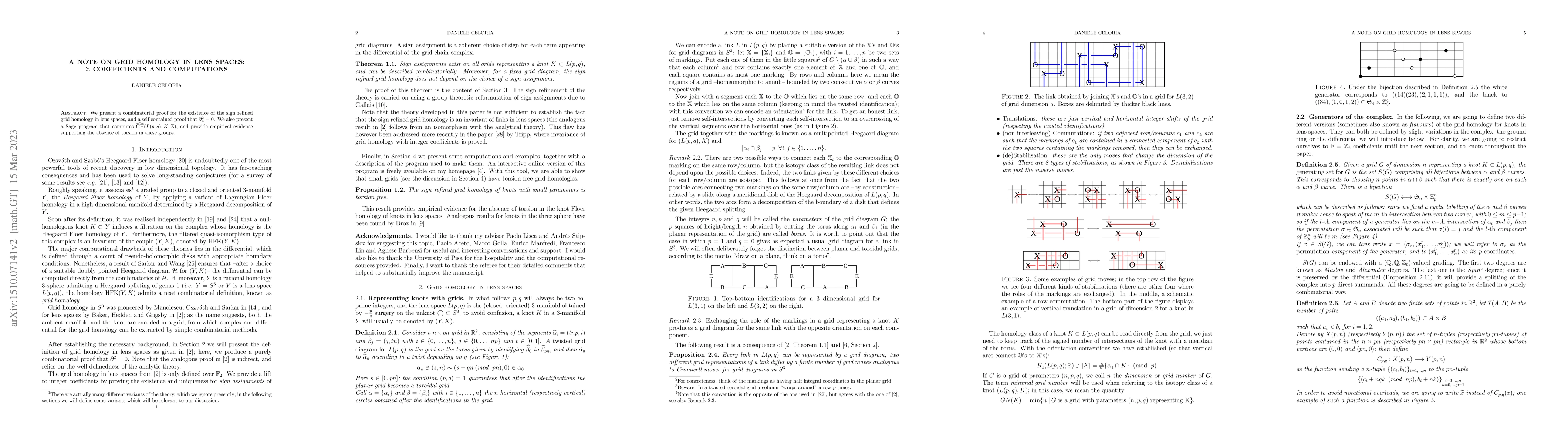 Thumbnail for A note on Grid Homology in lens spaces: $\mathbb{Z}$ coefficients and
  computations