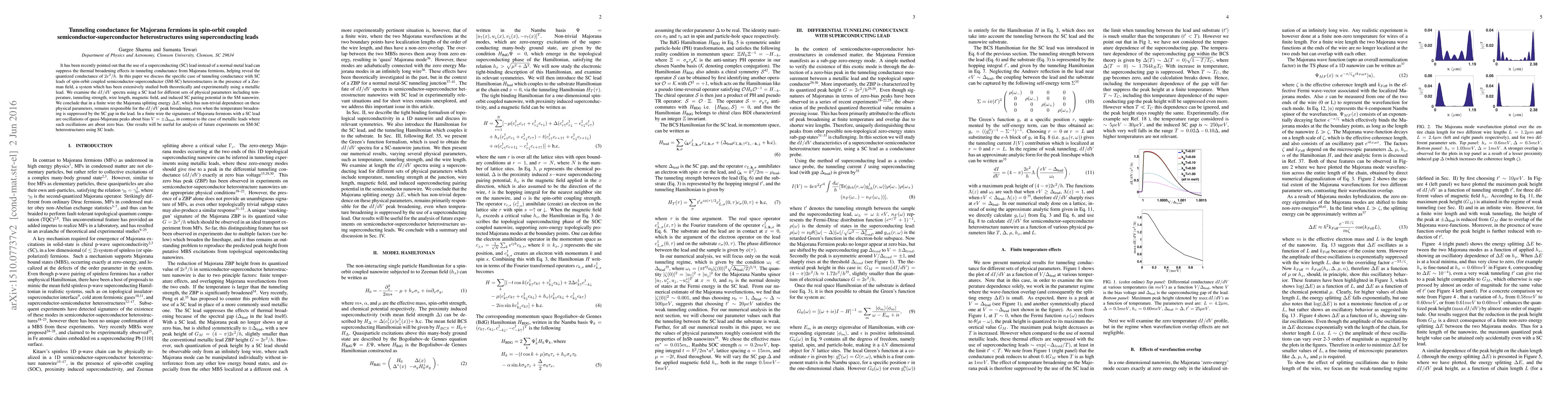 Thumbnail for Tunneling conductance for Majorana fermions in spin-orbit coupled
  semiconductor-superconductor heterostructures using superconducting leads