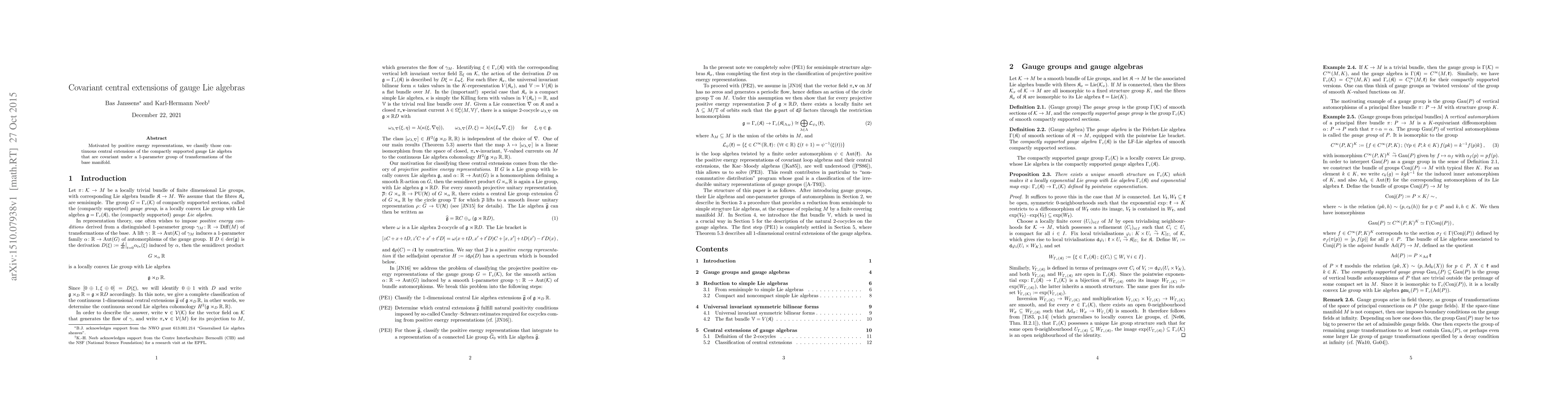 Thumbnail for Covariant central extensions of gauge Lie algebras