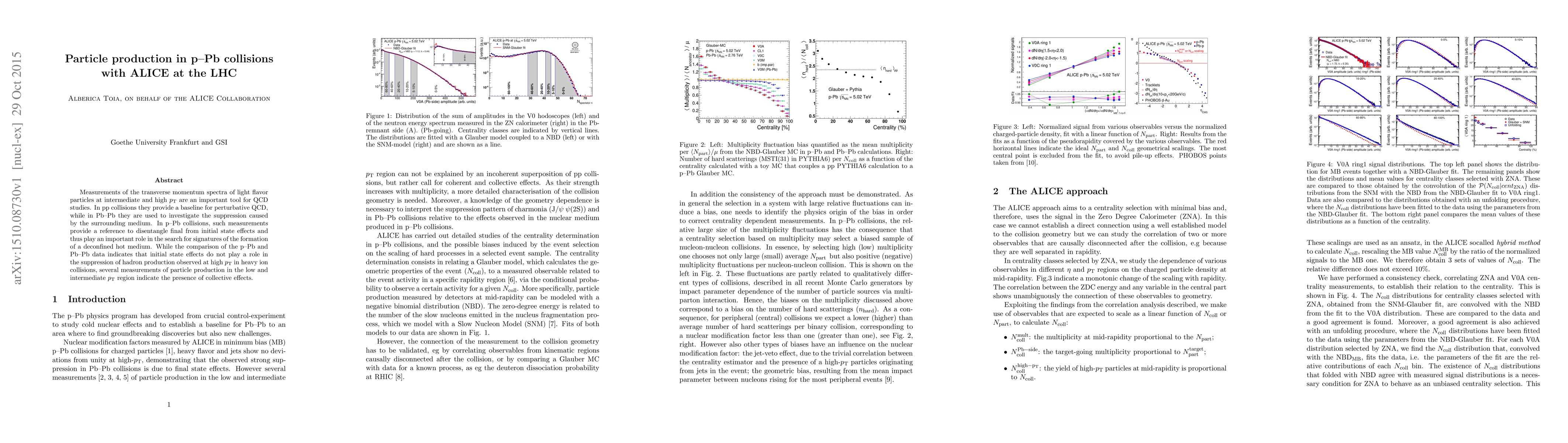 Thumbnail for Particle production in p-Pb collisions with ALICE at the LHC