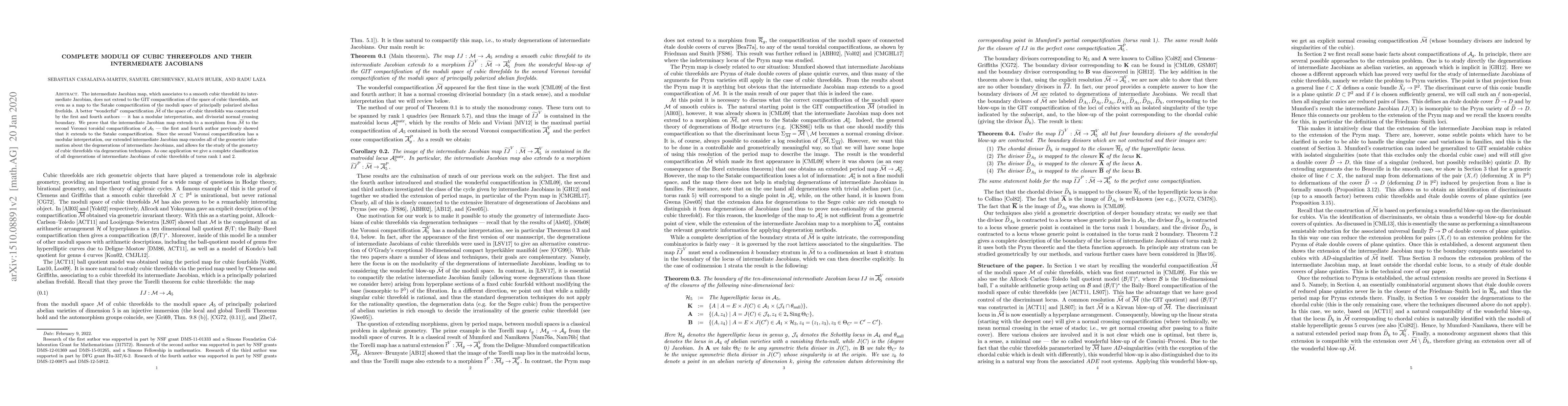 Thumbnail for Complete moduli of cubic threefolds and their intermediate Jacobians