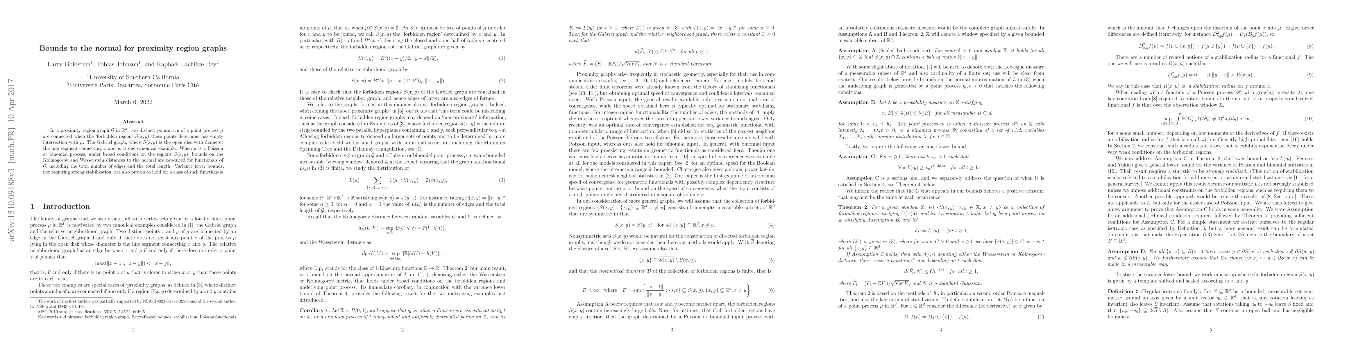 Thumbnail for Bounds to the normal for proximity region graphs