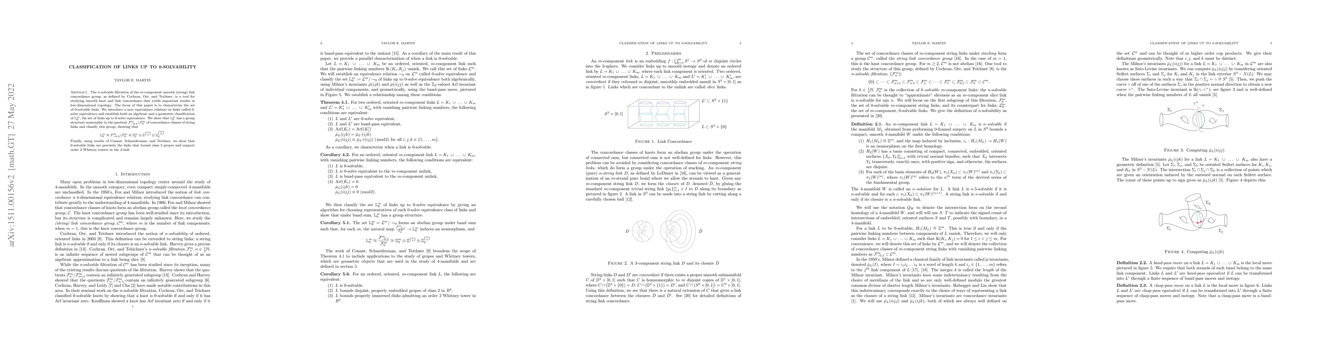 Thumbnail for Classification of Links Up to 0-Solvability