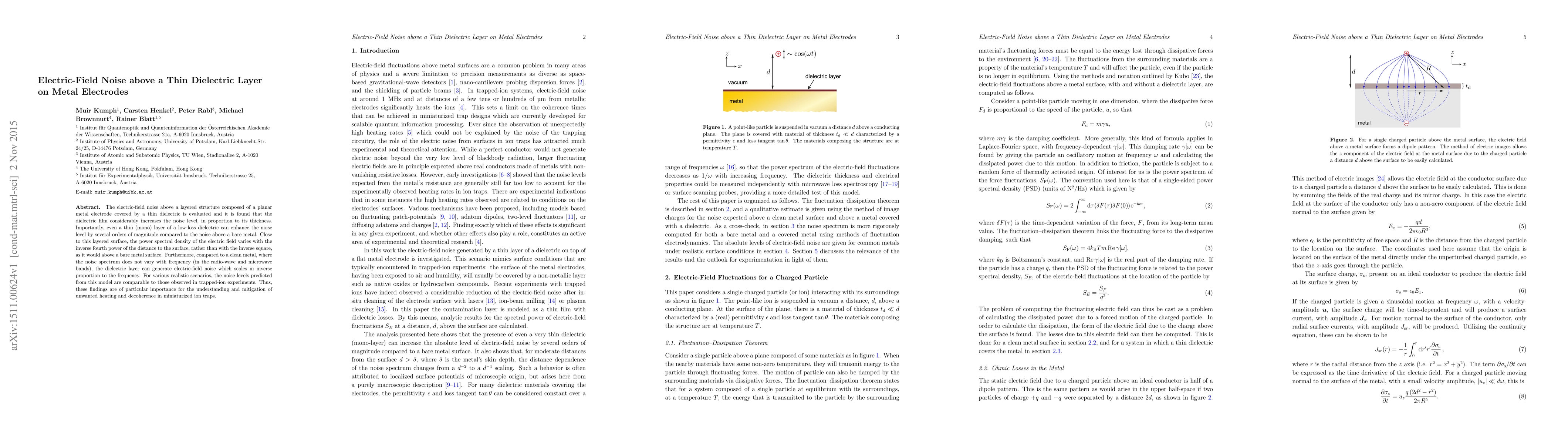 Thumbnail for Electric-Field Noise above a Thin Dielectric Layer on Metal Electrodes