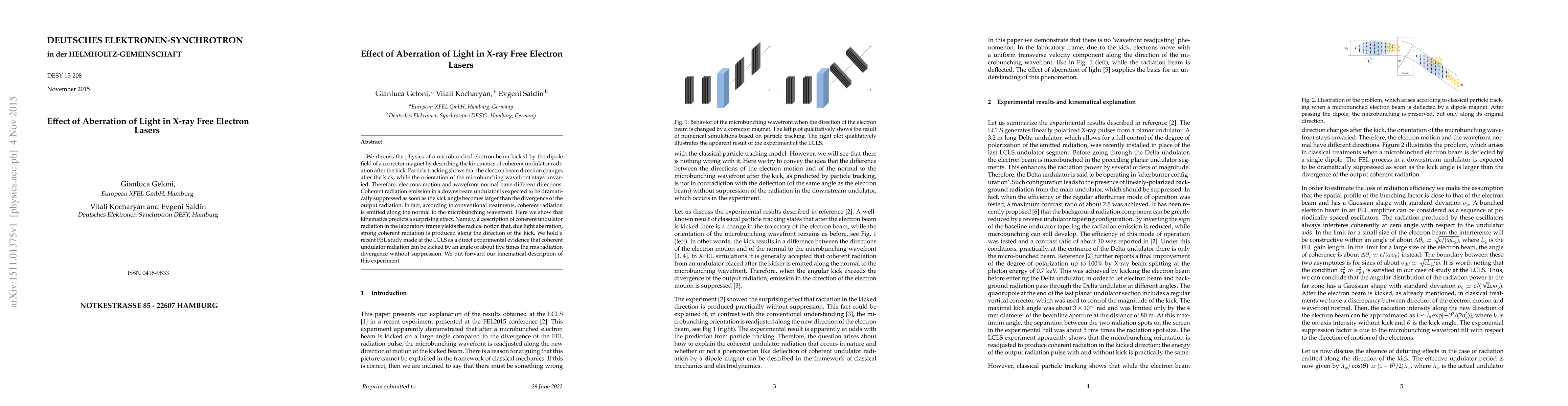 Thumbnail for Effect of Aberration of Light in X-ray Free Electron Lasers