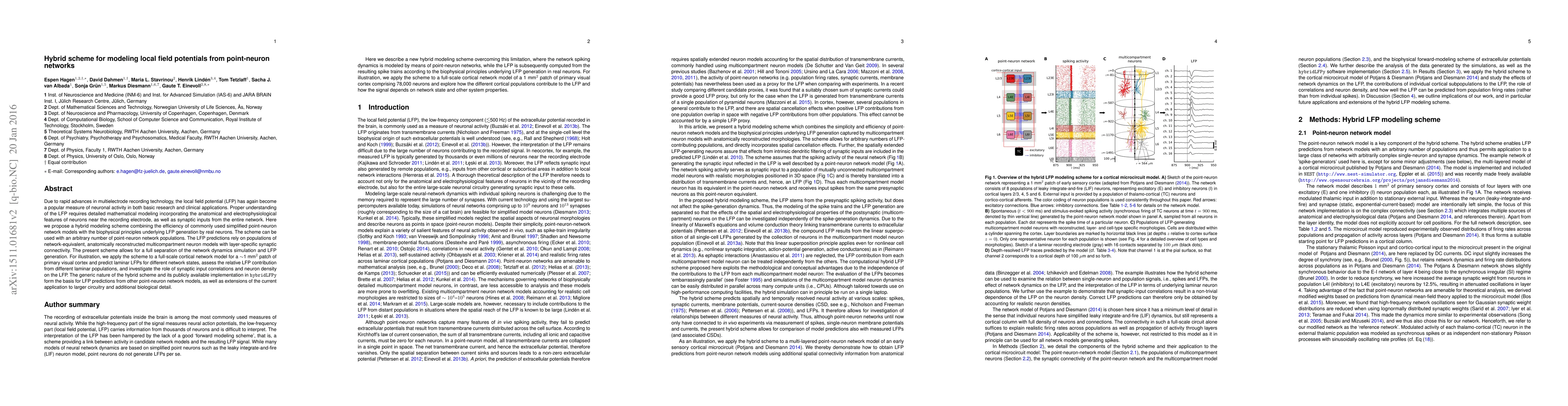 Thumbnail for Hybrid scheme for modeling local field potentials from point-neuron
  networks