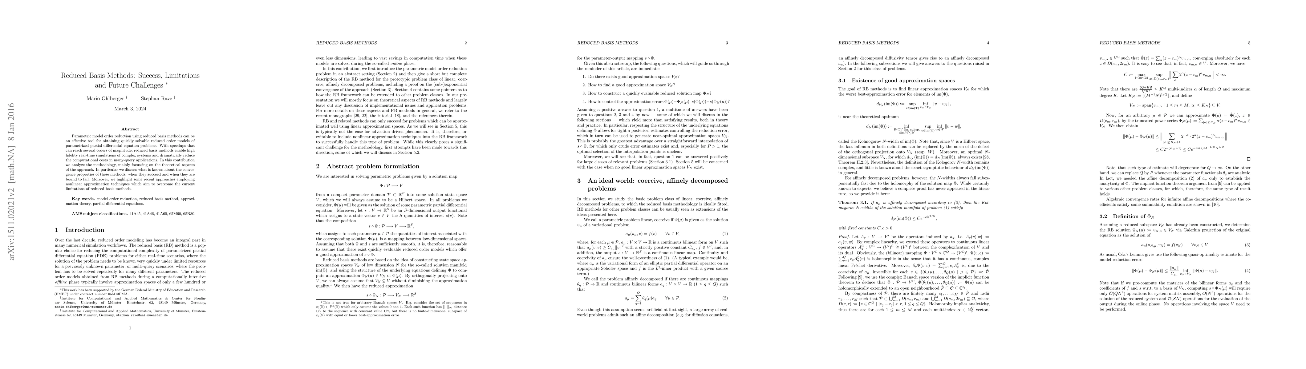 Thumbnail for Reduced Basis Methods: Success, Limitations and Future Challenges