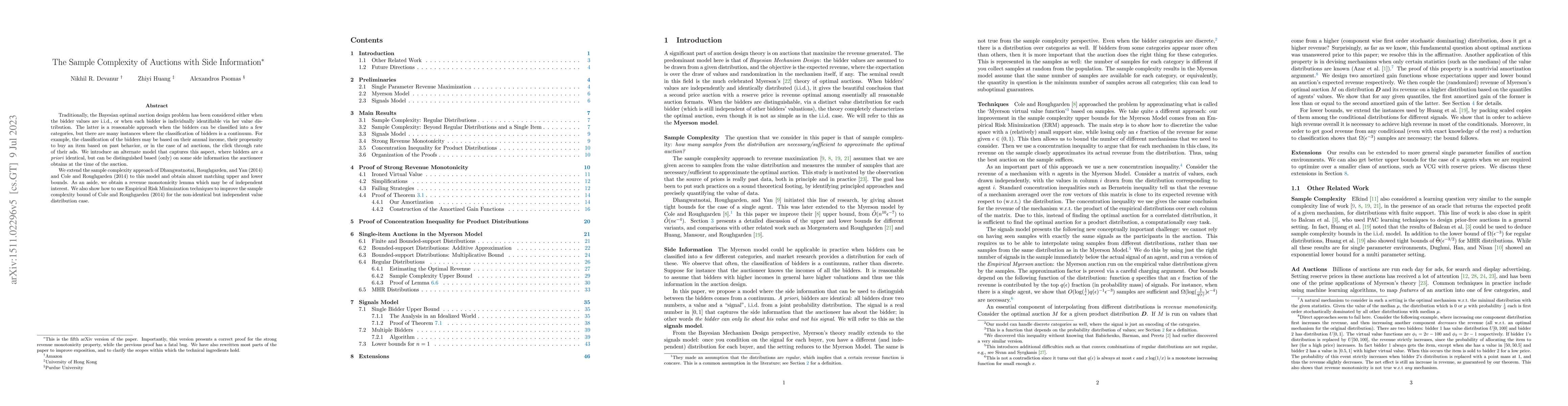Thumbnail for The Sample Complexity of Auctions with Side Information