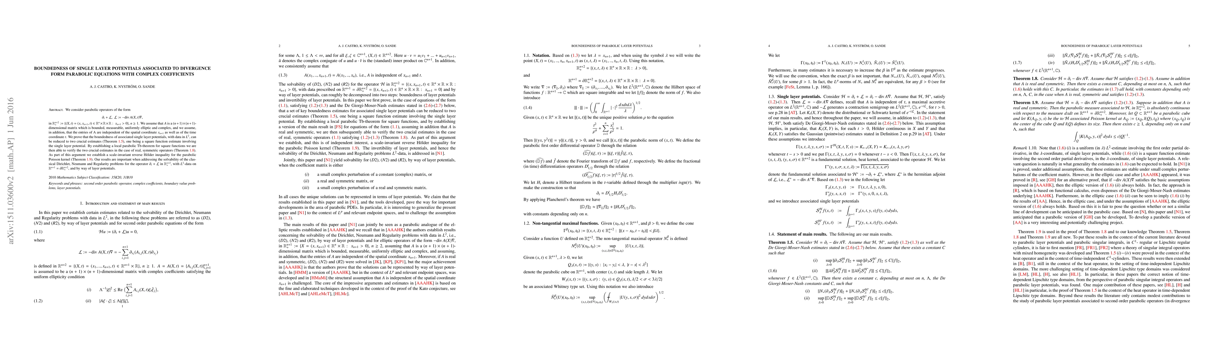 Thumbnail for Boundedness of single layer potentials associated to divergence form
  parabolic equations with complex coefficients