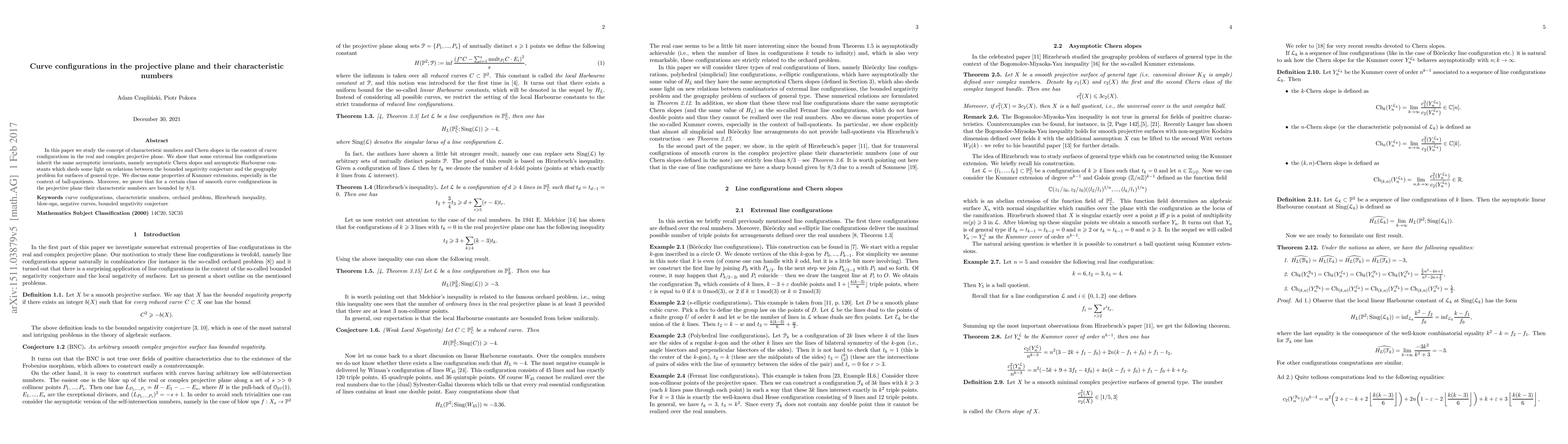 Thumbnail for Curve configurations in the projective plane and their characteristic
  numbers
