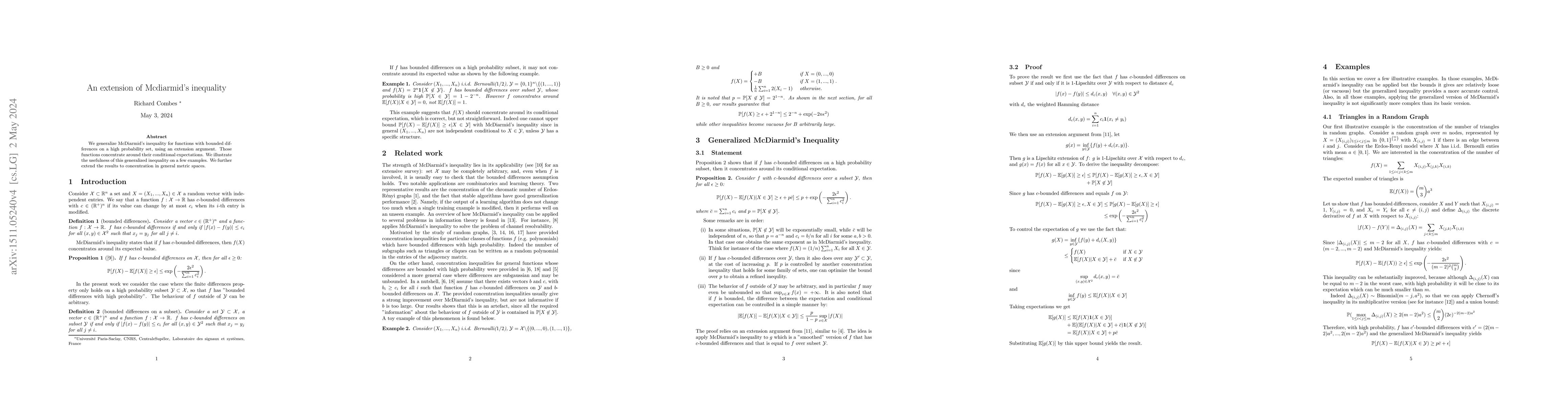 Thumbnail for An extension of McDiarmid's inequality