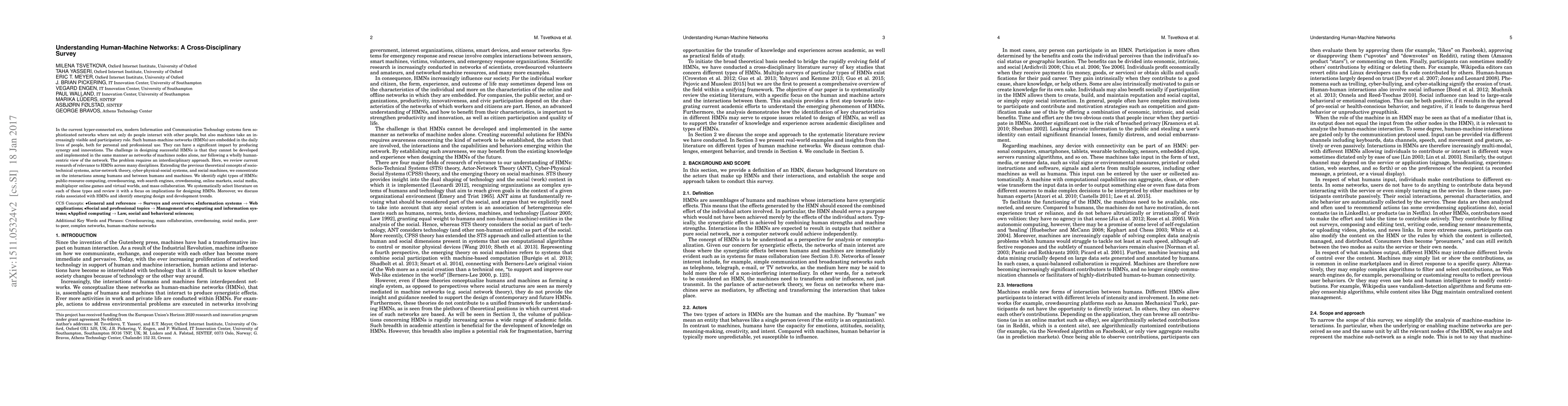 Thumbnail for Understanding Human-Machine Networks: A Cross-Disciplinary Survey