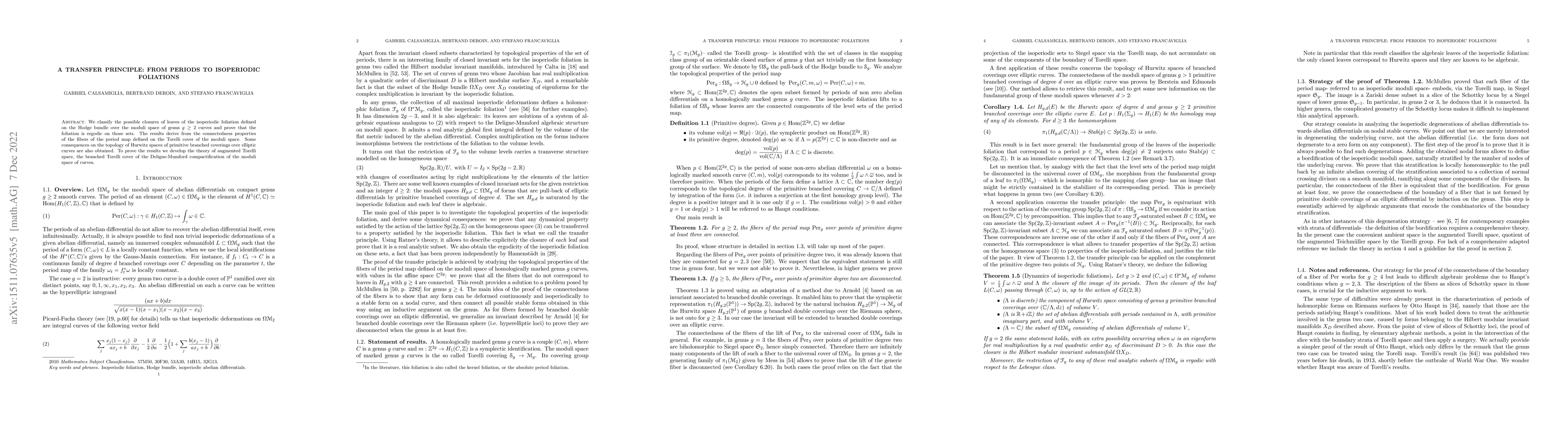 Thumbnail for A transfer principle: from periods to isoperiodic foliations