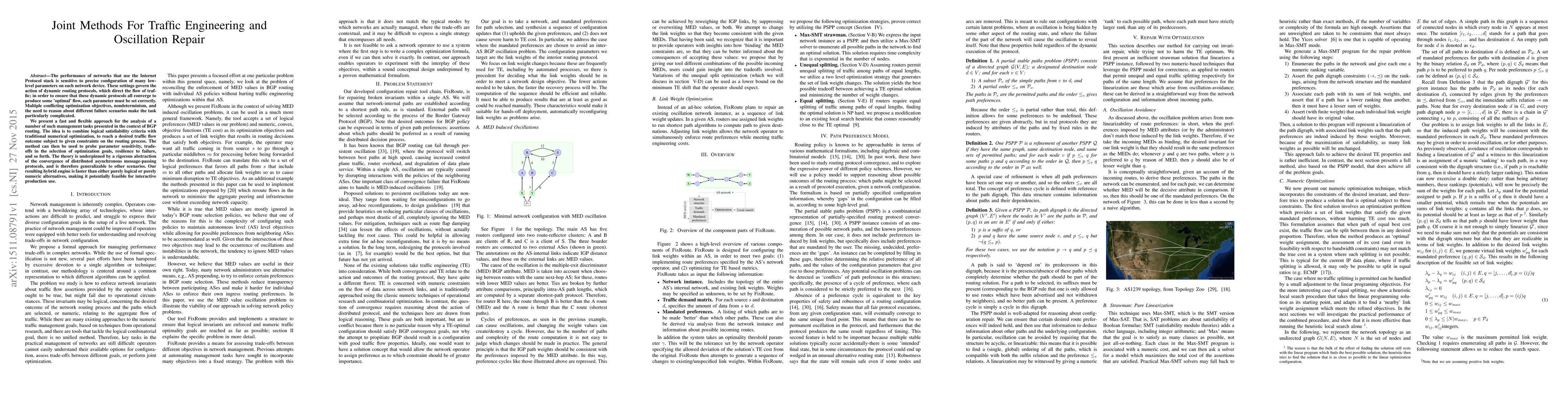 Thumbnail for FixRoute: A Unified Logic and Numerical Tool for Provably Safe Internet
  Traffic Engineering