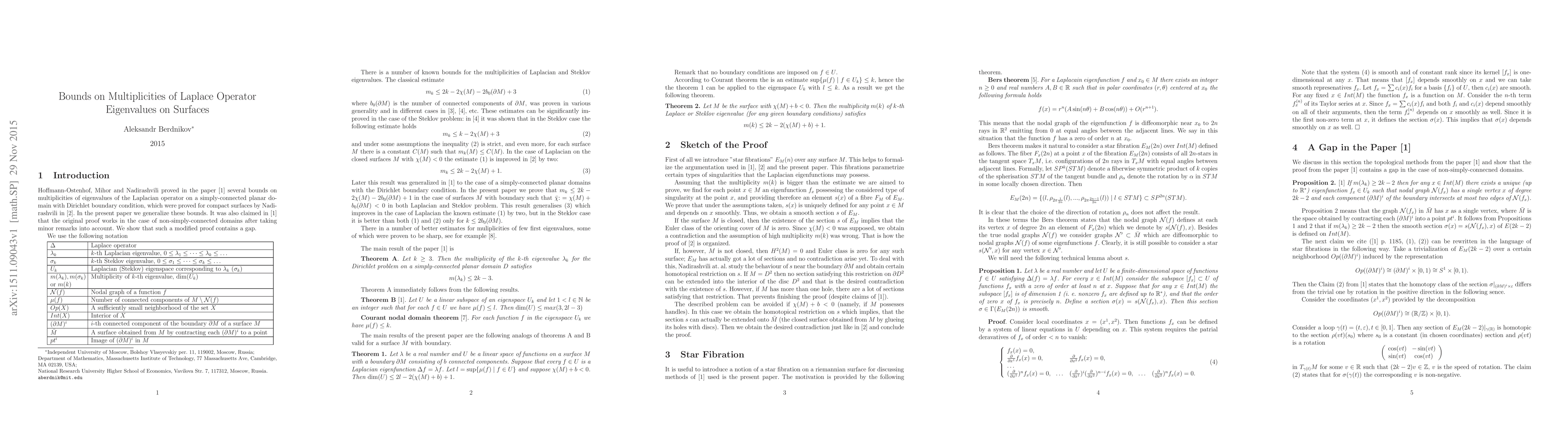 Thumbnail for Bounds on Multiplicities of Laplace Operator Eigenvalues on Surfaces