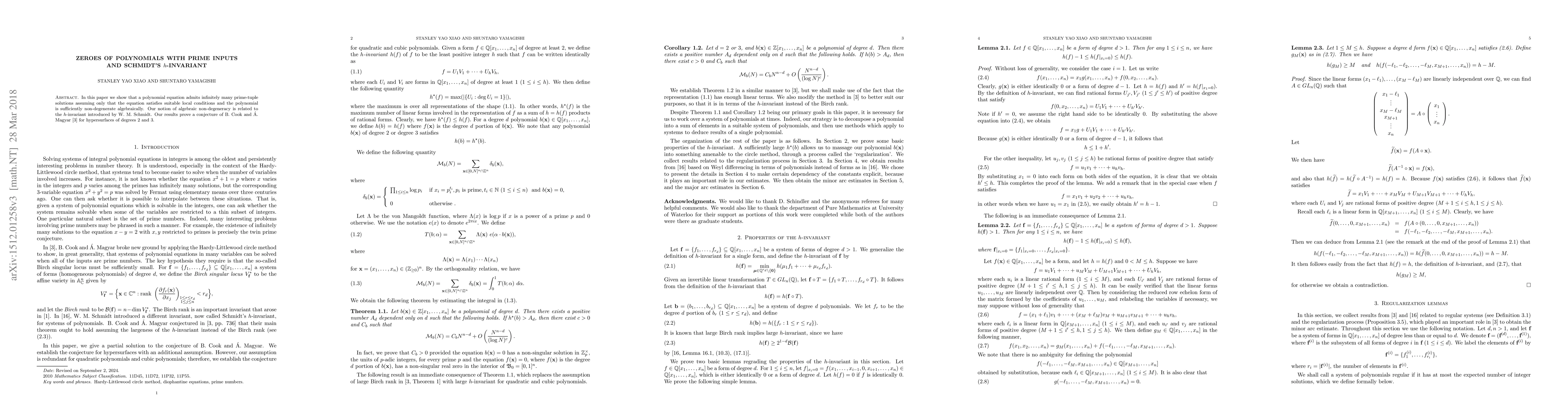Thumbnail for Zeroes of polynomials with prime inputs and Schmidt's $h$-invariant