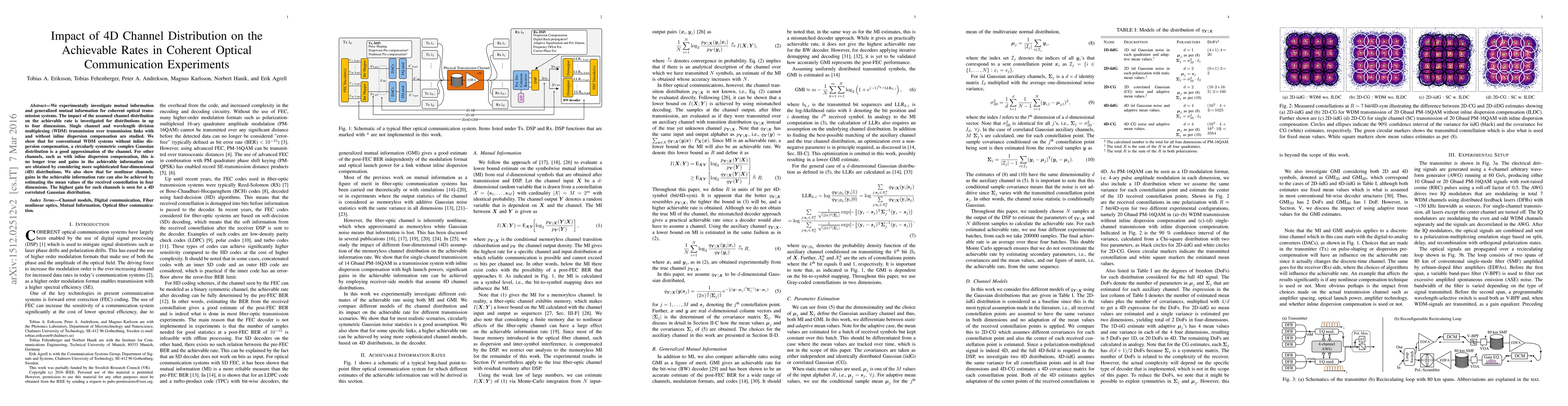 Thumbnail for Impact of 4D channel distribution on the achievable rates in coherent
  optical communication experiments