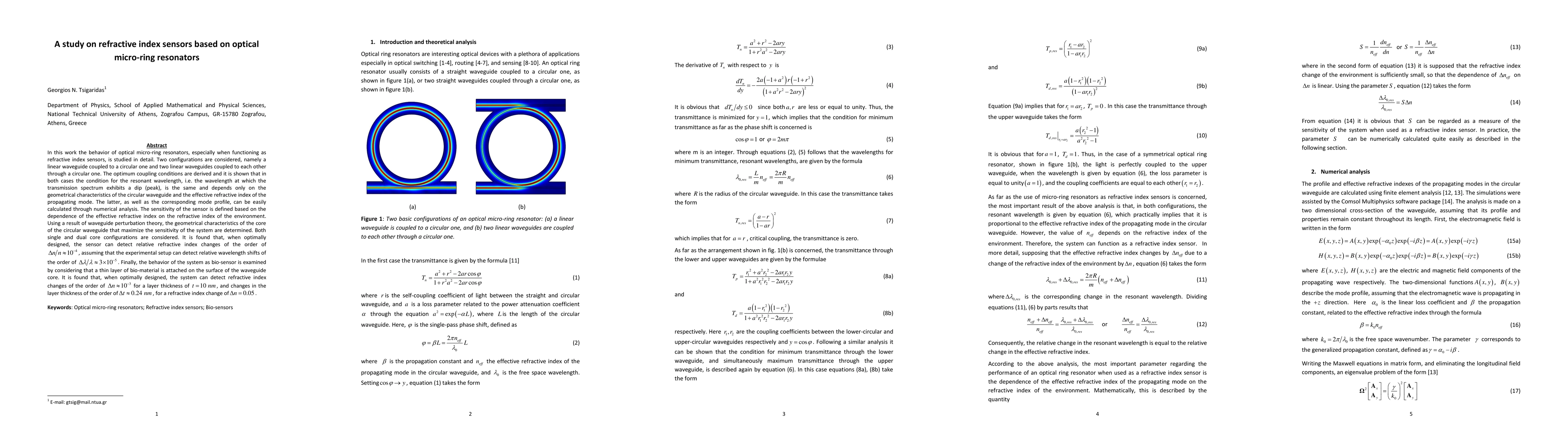 Thumbnail for A study on refractive index sensors based on optical micro-ring
  resonators