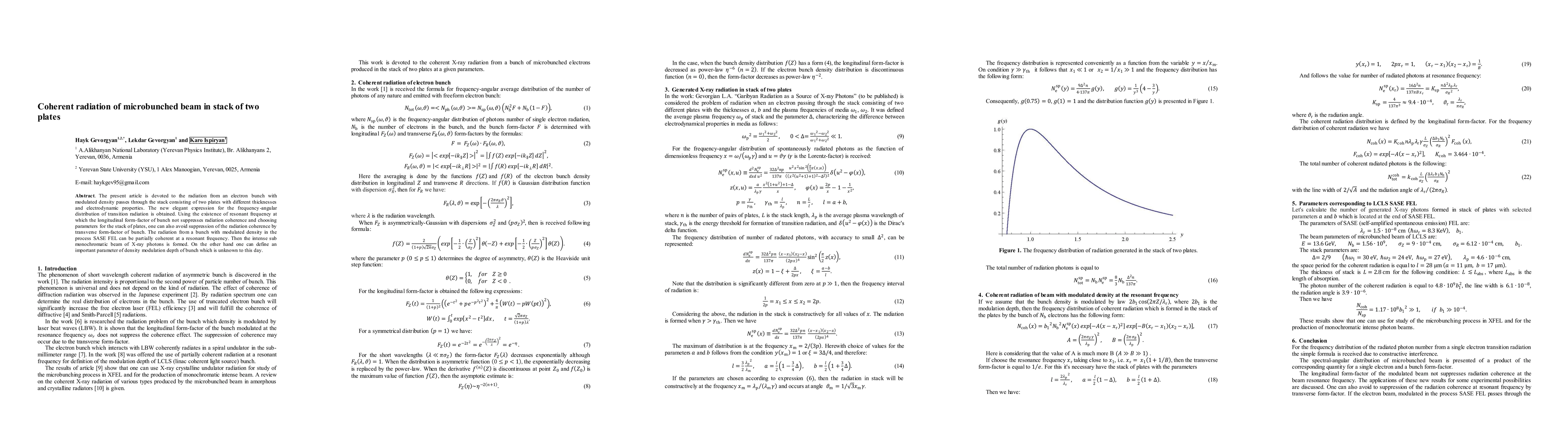 Thumbnail for Coherent radiation of microbunched beam in stack of two plates
