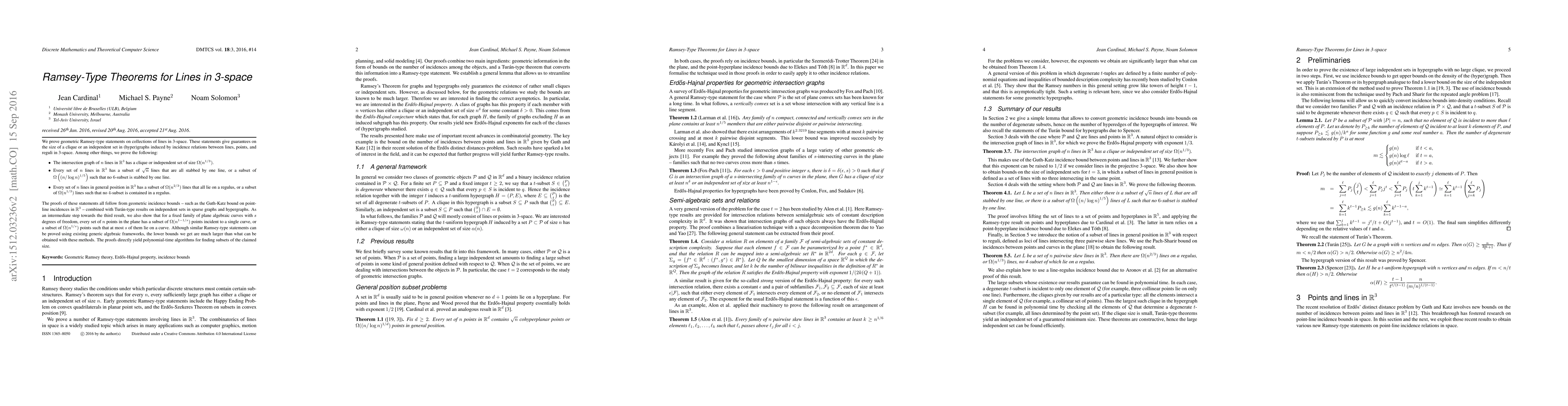 Thumbnail for Ramsey-type theorems for lines in 3-space