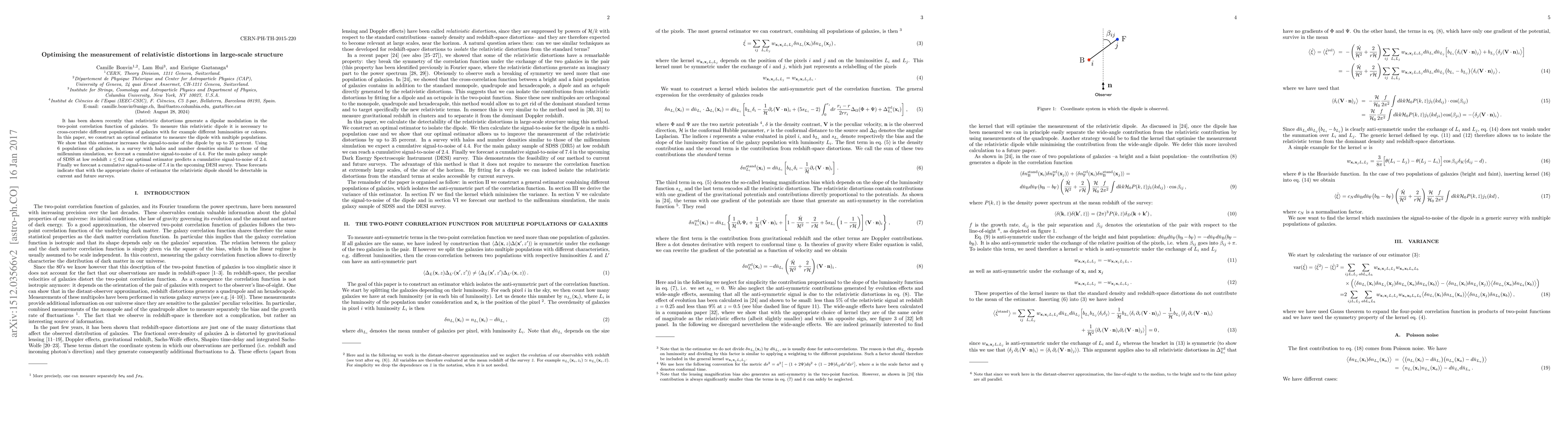 Thumbnail for Optimising the measurement of relativistic distortions in large-scale
  structure