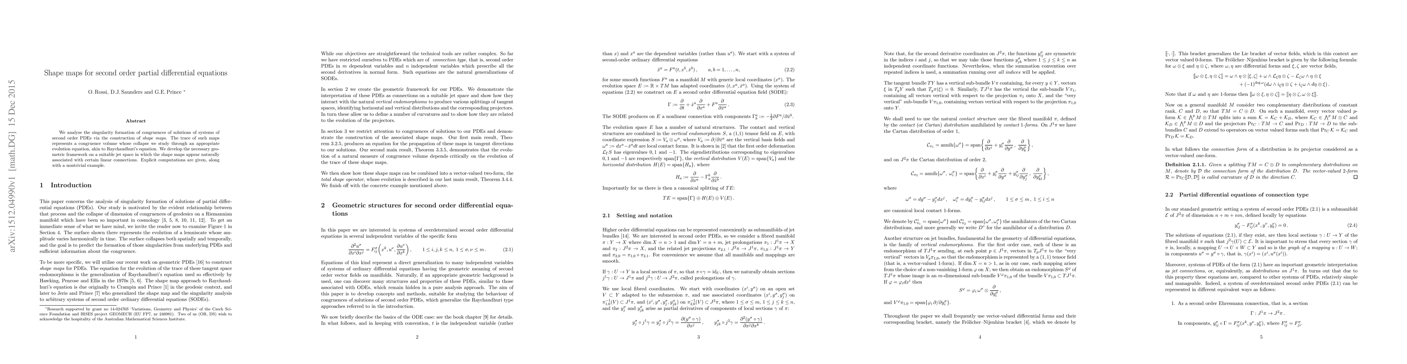 Thumbnail for Shape maps for second order partial differential equations