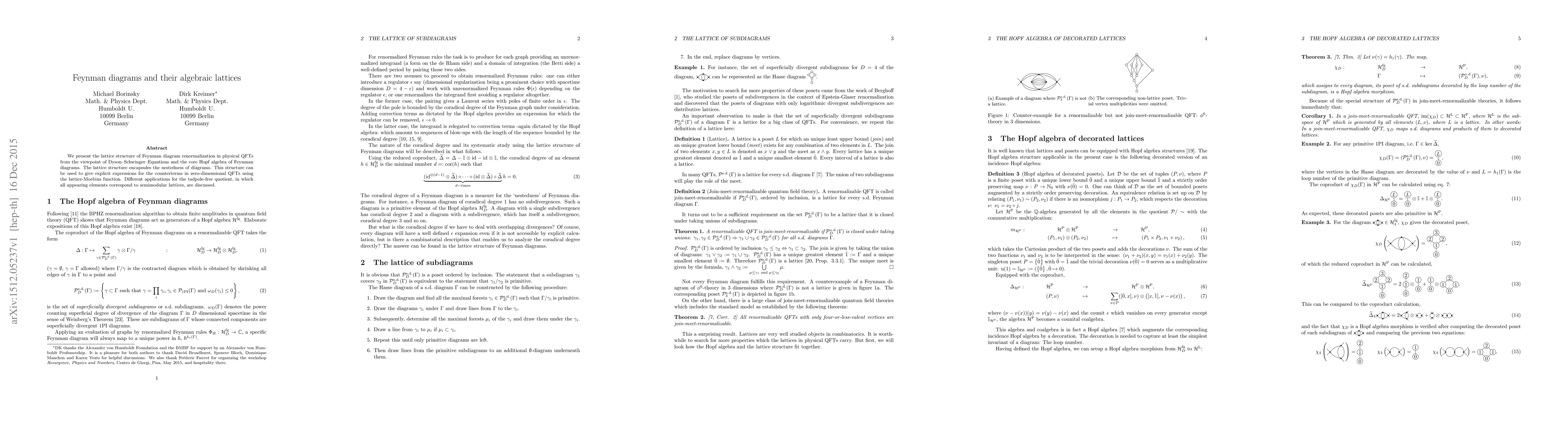 Thumbnail for Feynman diagrams and their algebraic lattices