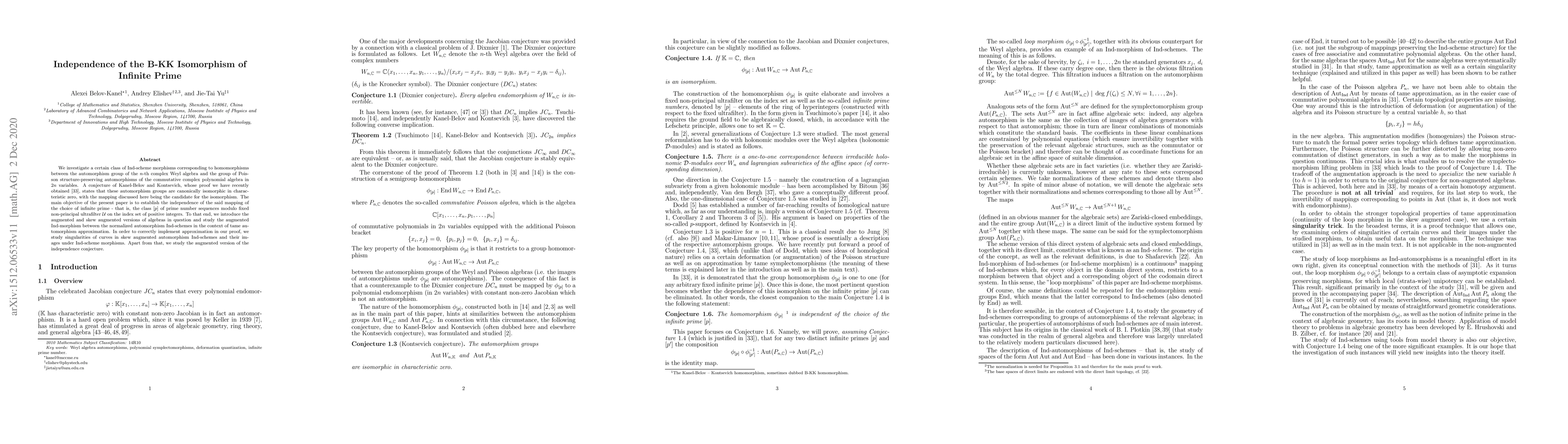 Thumbnail for Independence of the B-KK Isomorphism of Infinite Prime