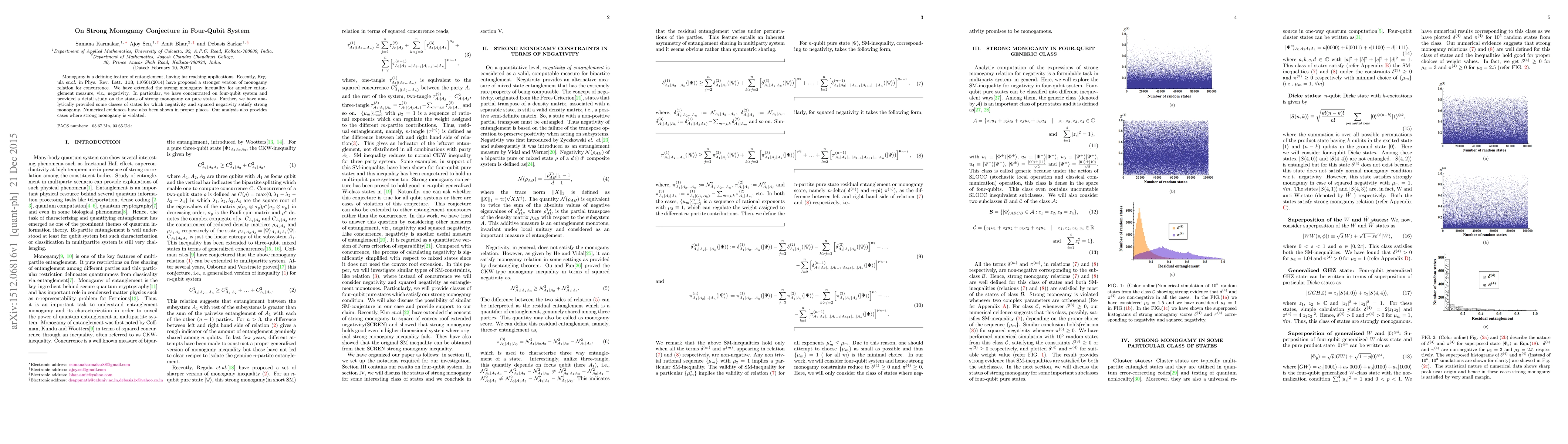 Thumbnail for On Strong Monogamy Conjecture in Four-Qubit System