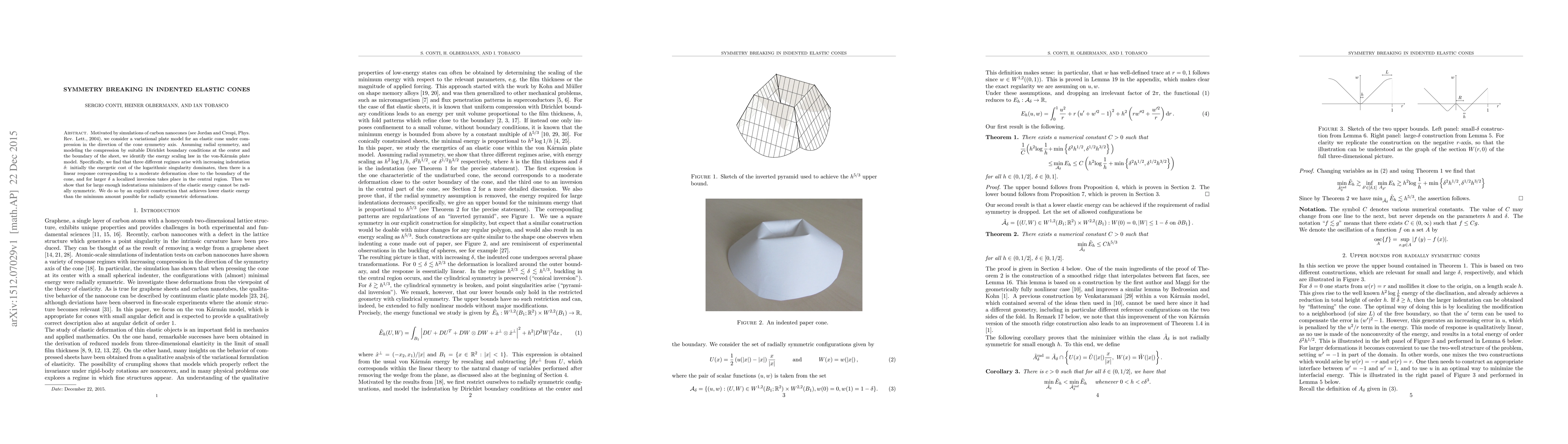 Thumbnail for Symmetry breaking in indented elastic cones