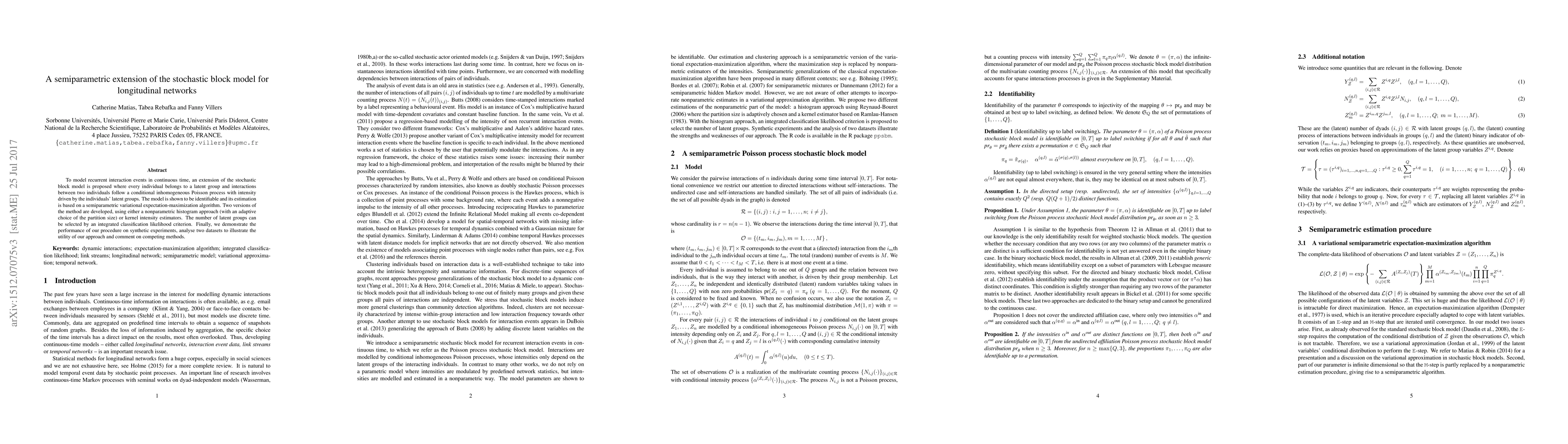 Thumbnail for A semiparametric extension of the stochastic block model for
  longitudinal networks