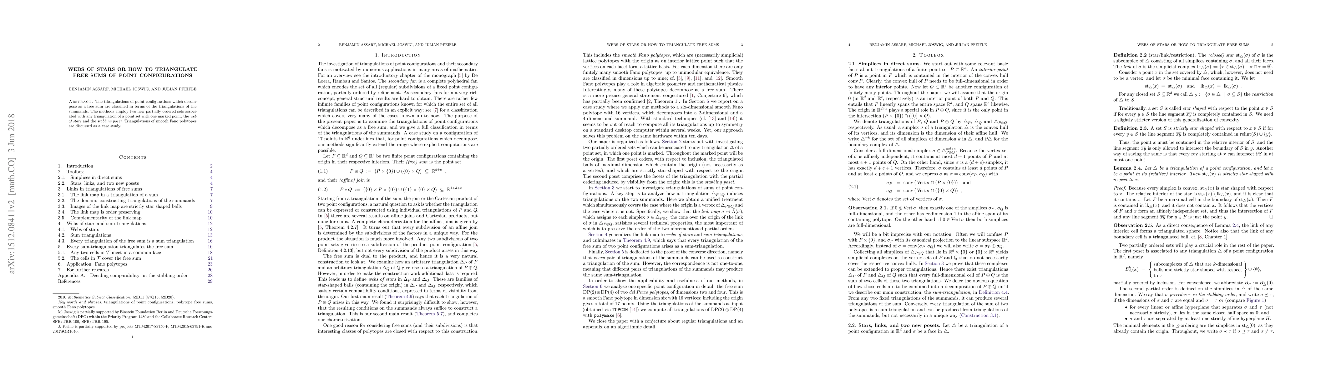 Thumbnail for Webs of stars or how to triangulate free sums of point configurations