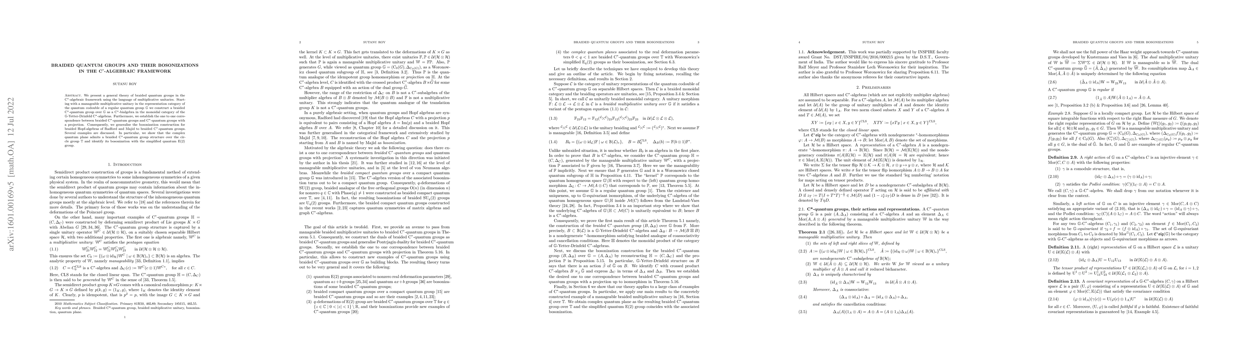 Thumbnail for Braided quantum groups and their bosonizations in the $C^*$-algebraic
  framework