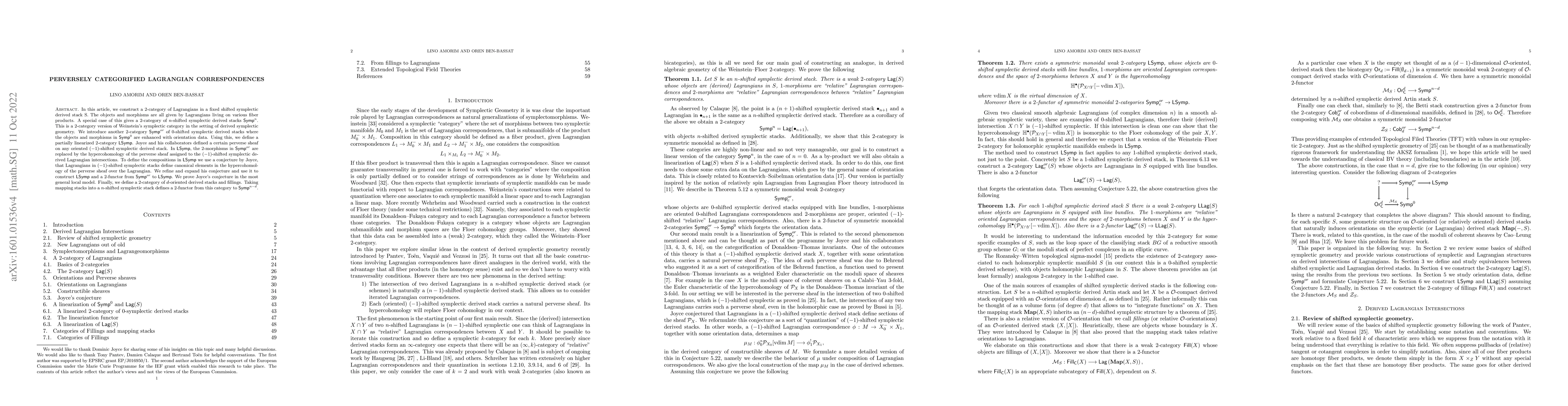Thumbnail for Perversely categorified Lagrangian correspondences