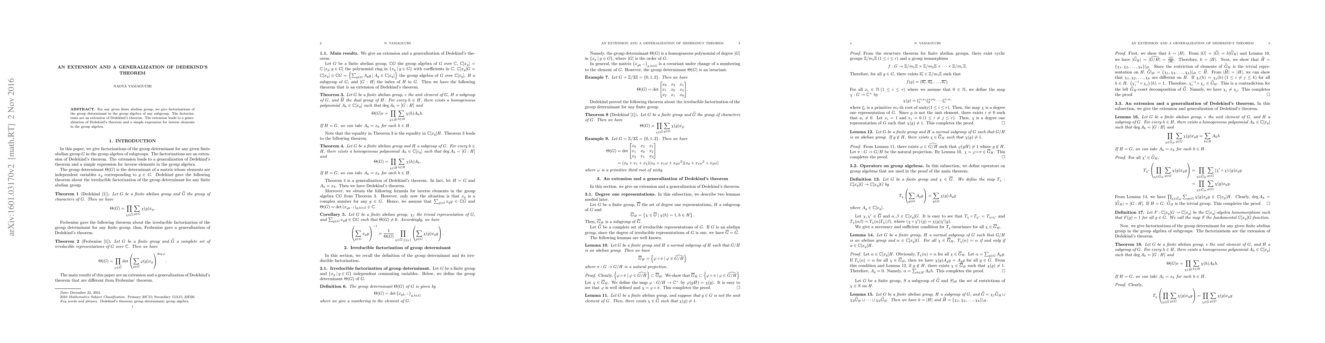 Thumbnail for An extension and a generalization of Dedekind's theorem