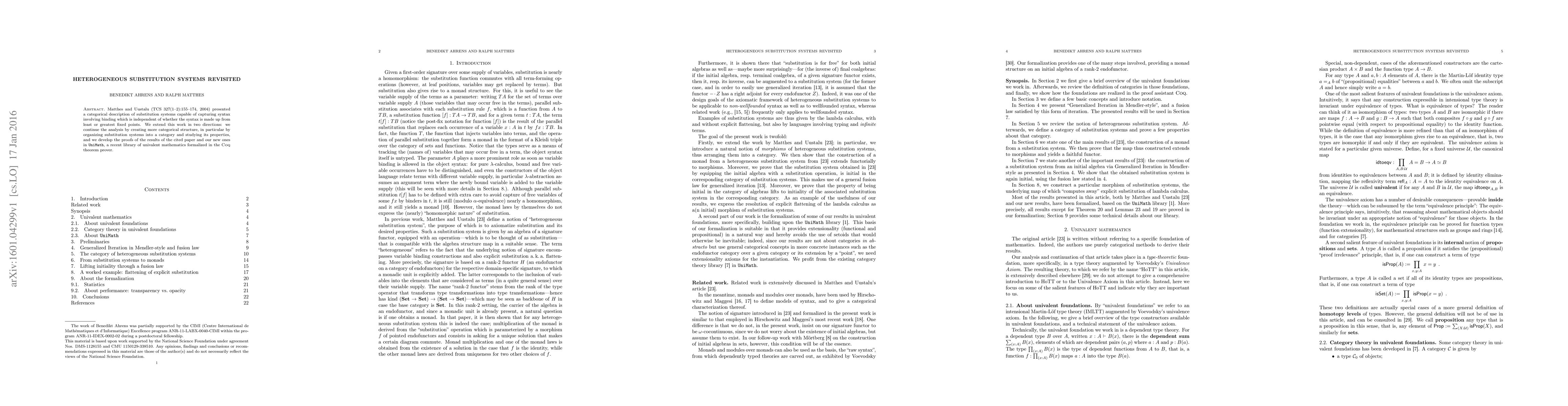 Thumbnail for Heterogeneous substitution systems revisited
