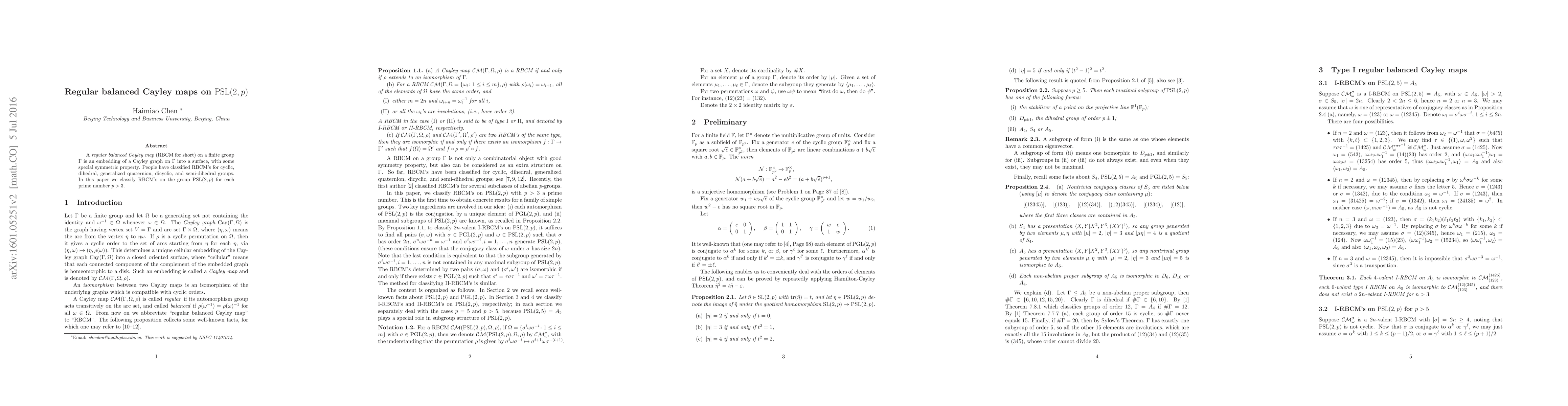 Thumbnail for Regular balanced Cayley maps on ${\rm PSL}(2,p)$