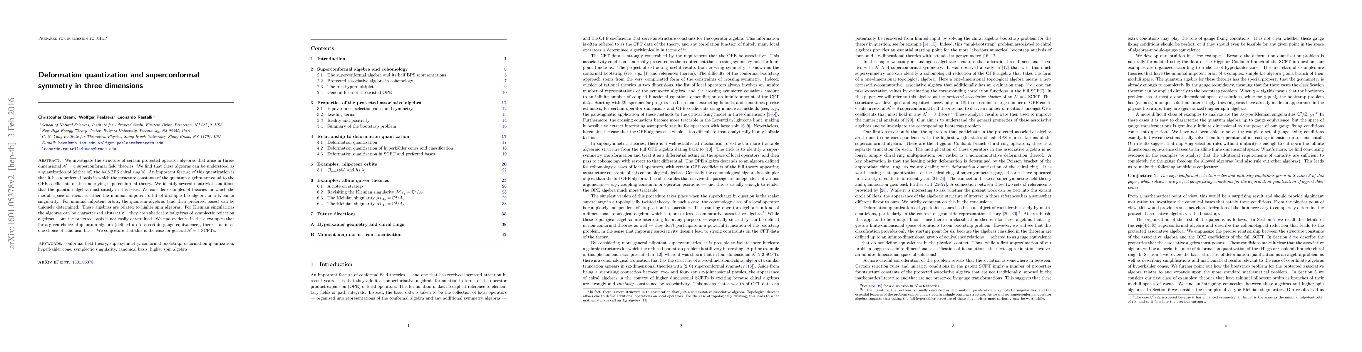 Thumbnail for Deformation quantization and superconformal symmetry in three dimensions