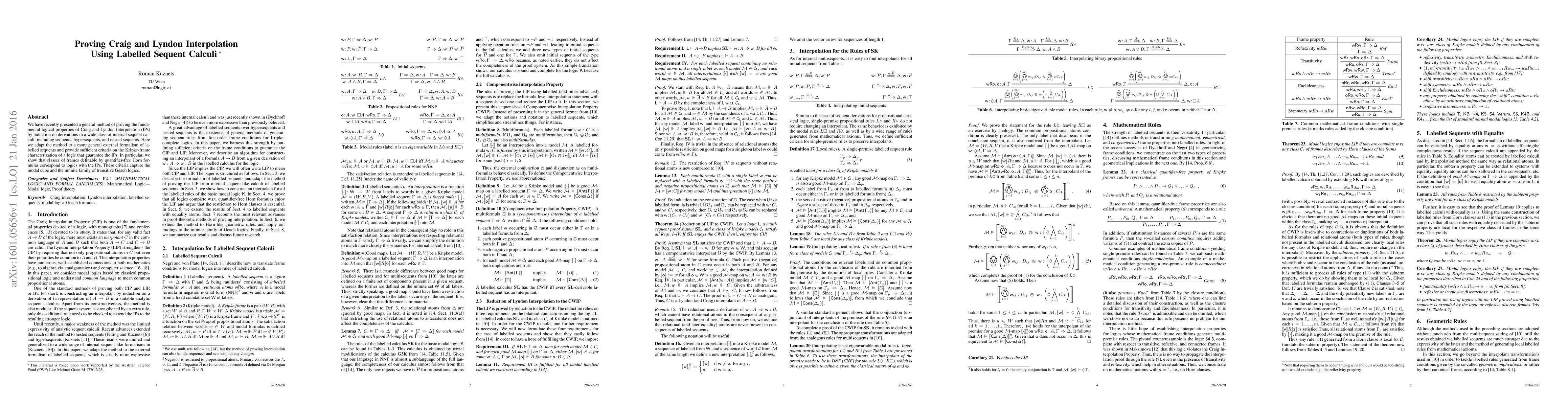 Thumbnail for Proving Craig and Lyndon Interpolation Using Labelled Sequent Calculi
