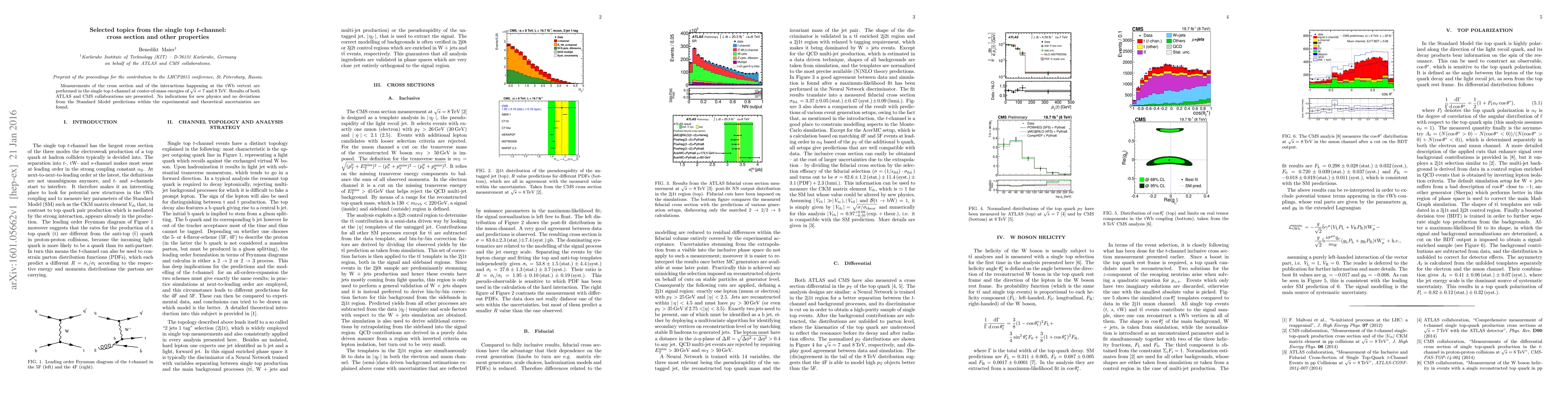 Thumbnail for Selected topics from the single top t-channel: cross section and other
  properties