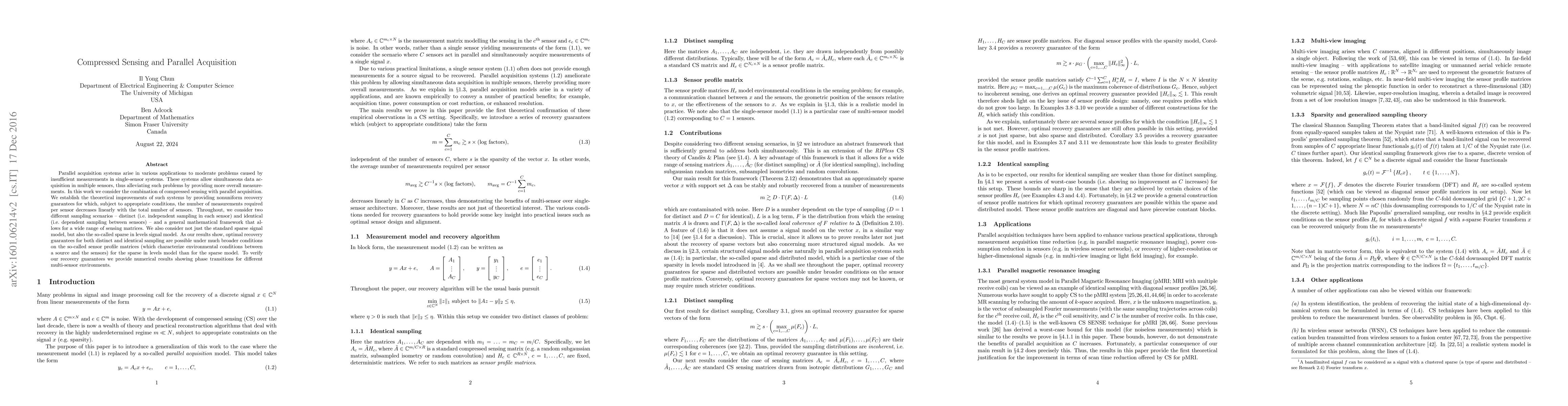 Thumbnail for Compressed Sensing and Parallel Acquisition